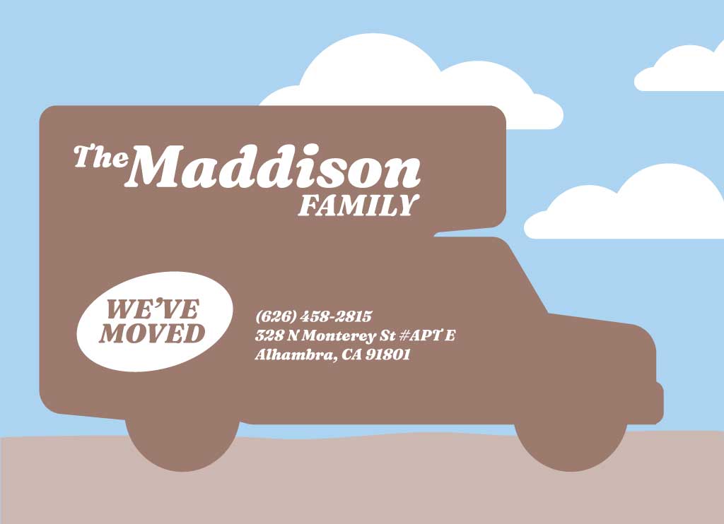 Charming Moving Announcement Postcard Design