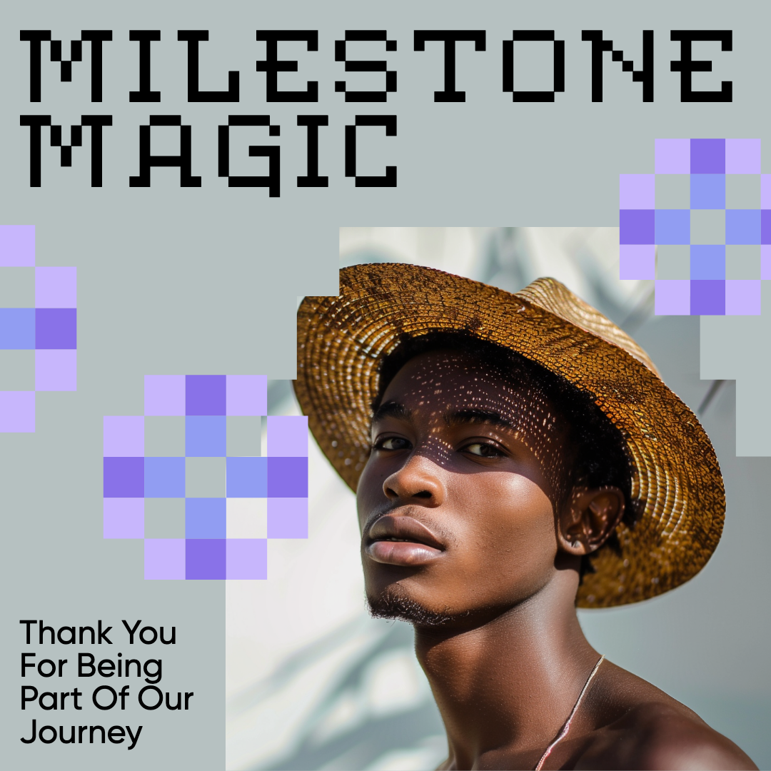 Milestone Magic Blue Pink Instagram Post Design