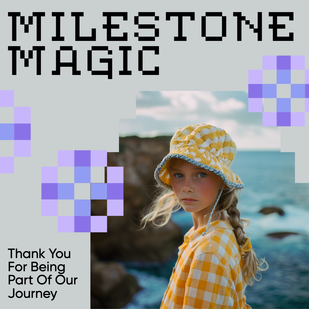 Milestone Magic Instagram Square Post in Blue