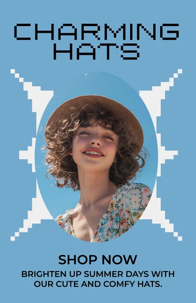 Template Charming Blue Instagram-Story for Summer Hats