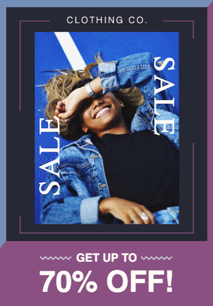 Chic Blue Denim Sale Ad Template