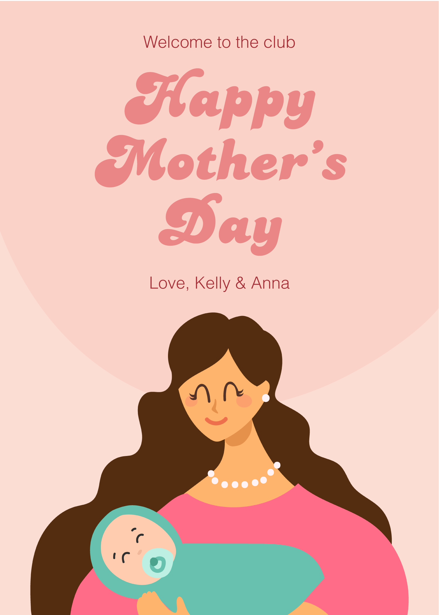 Warm Mother's Day Greeting Post with Pink Hue