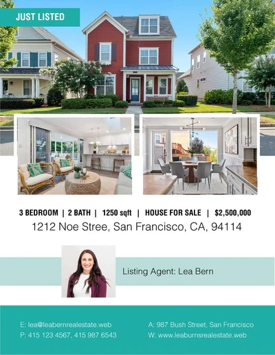 Template Chic Red House Real Estate Ad