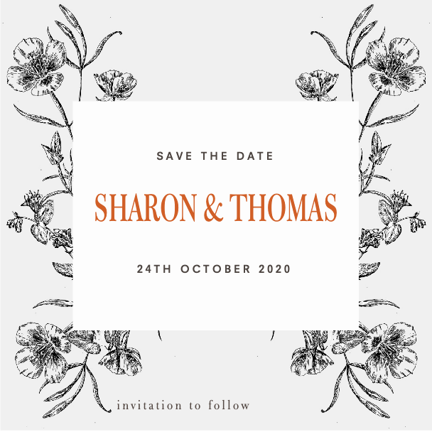 Template Elegant Black and White Wedding Invitation