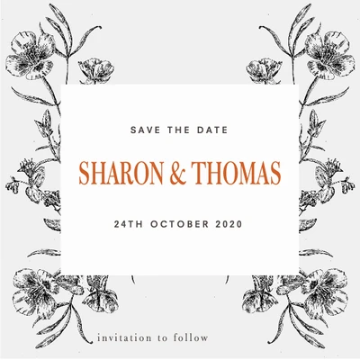 Template Elegant Black and White Wedding Invitation