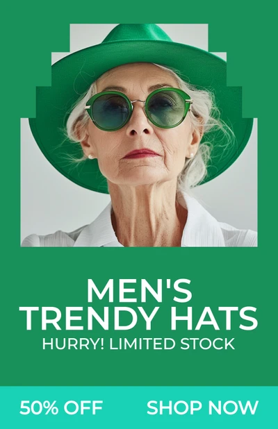 Stylish Green Men's Hats Sale Poster