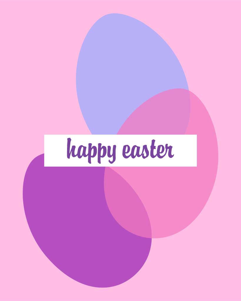 Cheerful Easter Celebration Post with Purple Hue