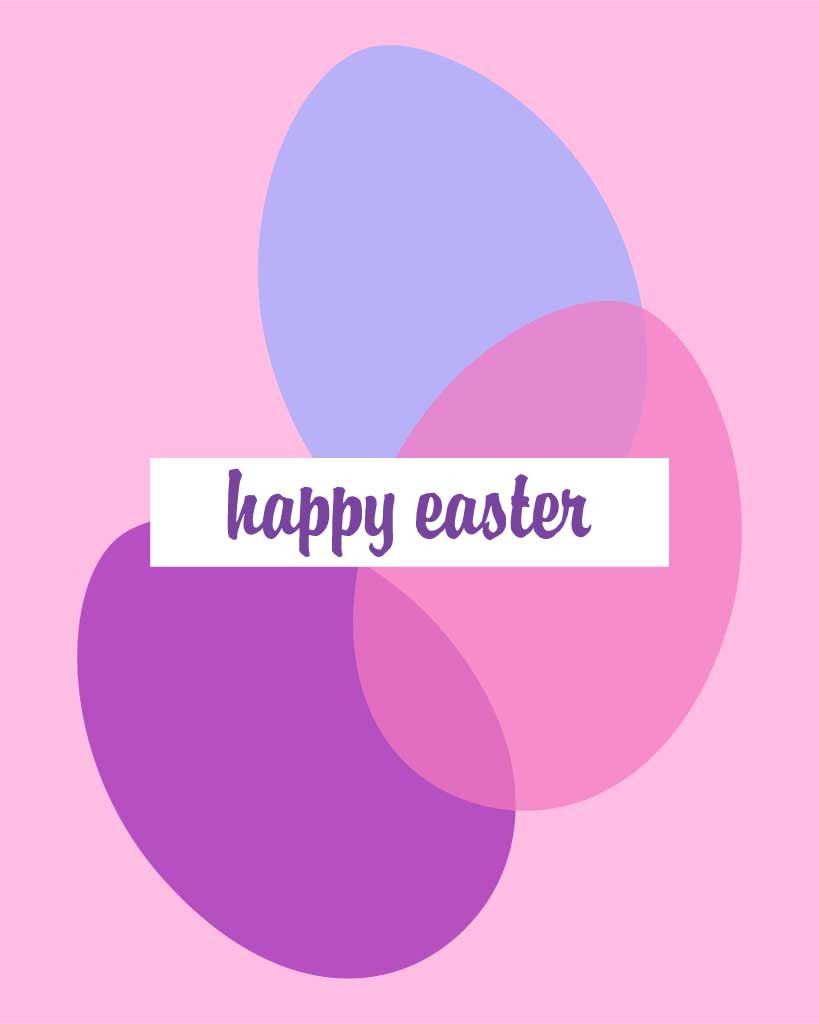 Template Cheerful Easter Celebration Post with Purple Hue
