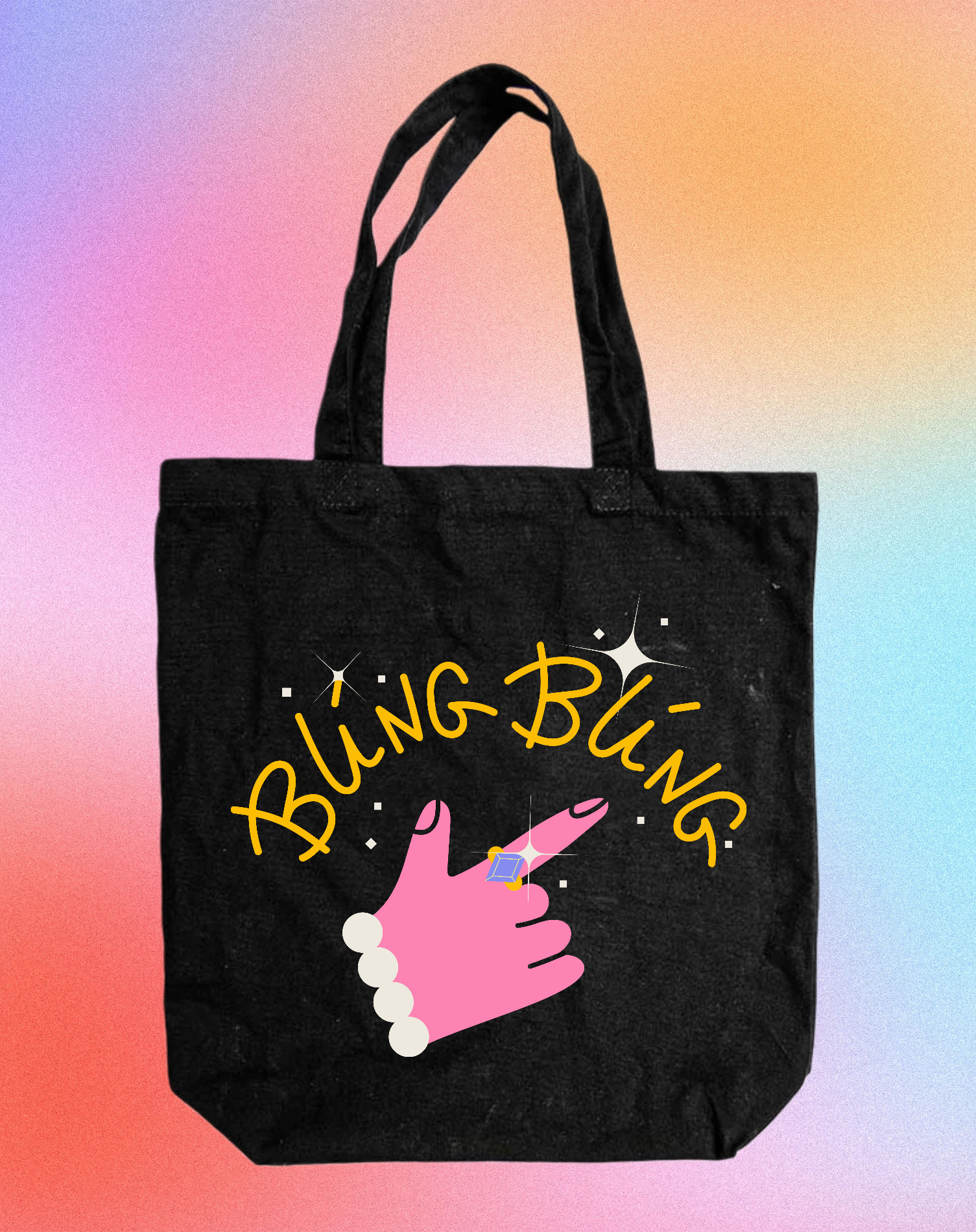 Template Colorful Bling Bling Tote Bag Design