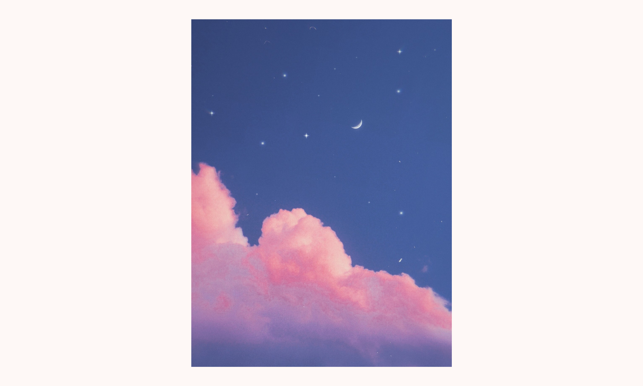 Dreamy Night Sky Clouds Poster Design