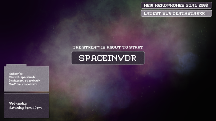 Template Cosmic Purple Streaming Starting Soon Post