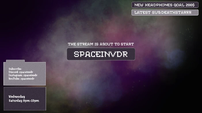 Template Cosmic Purple Streaming Starting Soon Post