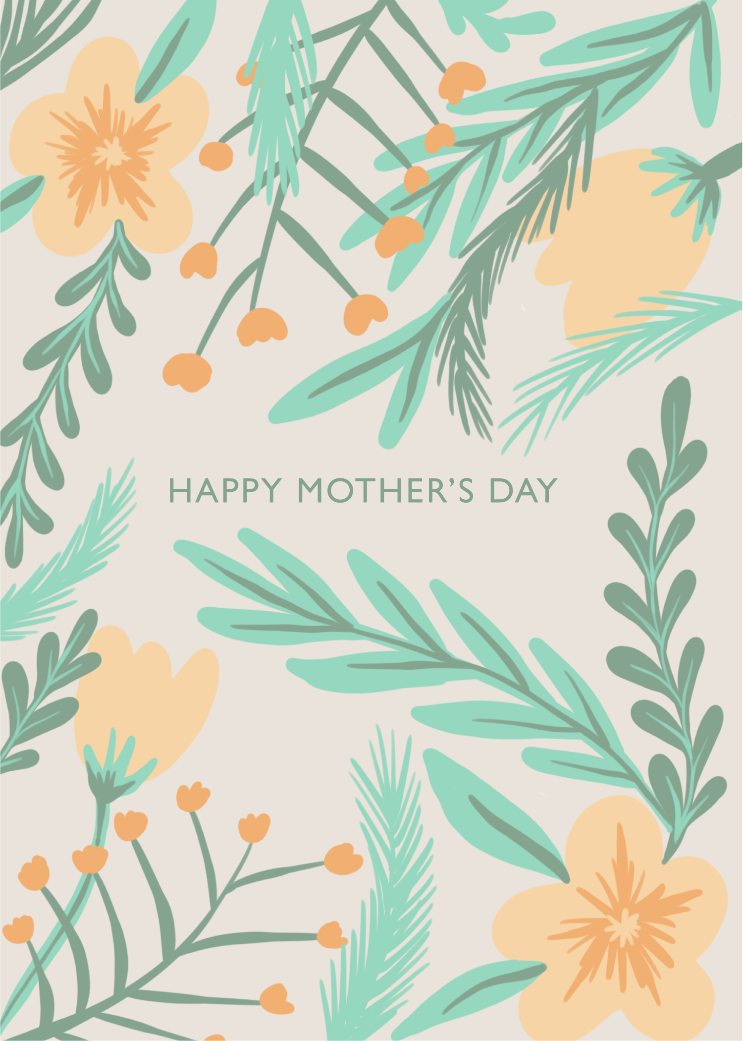 Serene Aqua Mother's Day Poster Design