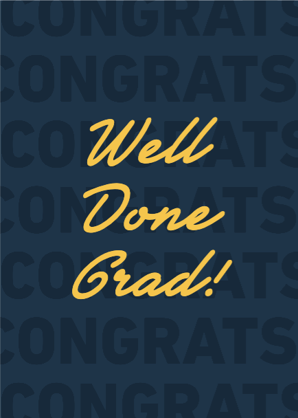 Navy Blue and Gold Graduation Poster Design