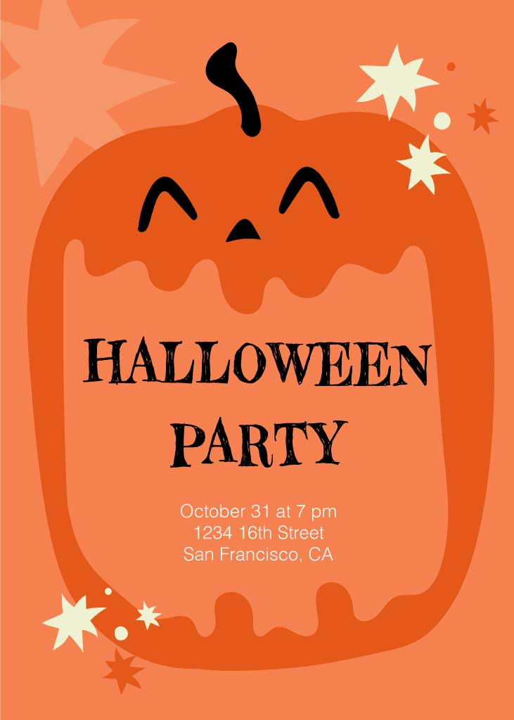 Template Spooky Orange Halloween Party Poster Design