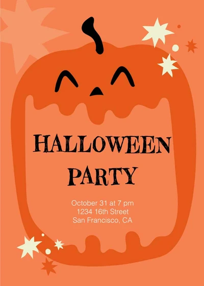 Template Spooky Orange Halloween Party Poster Design