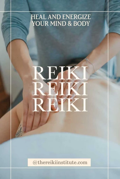 Template Soothing Blue Reiki Poster for Wellness