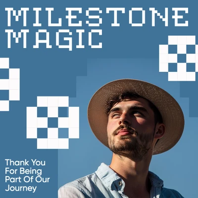 Template Milestone Magic Instagram-Square Post With Blue