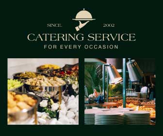 Green Elegant Catering Service Ad Template