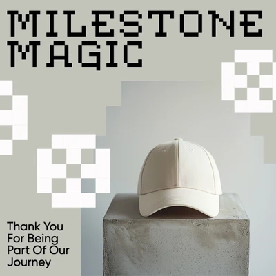 Template Milestone Magic Instagram Square Post in Gray