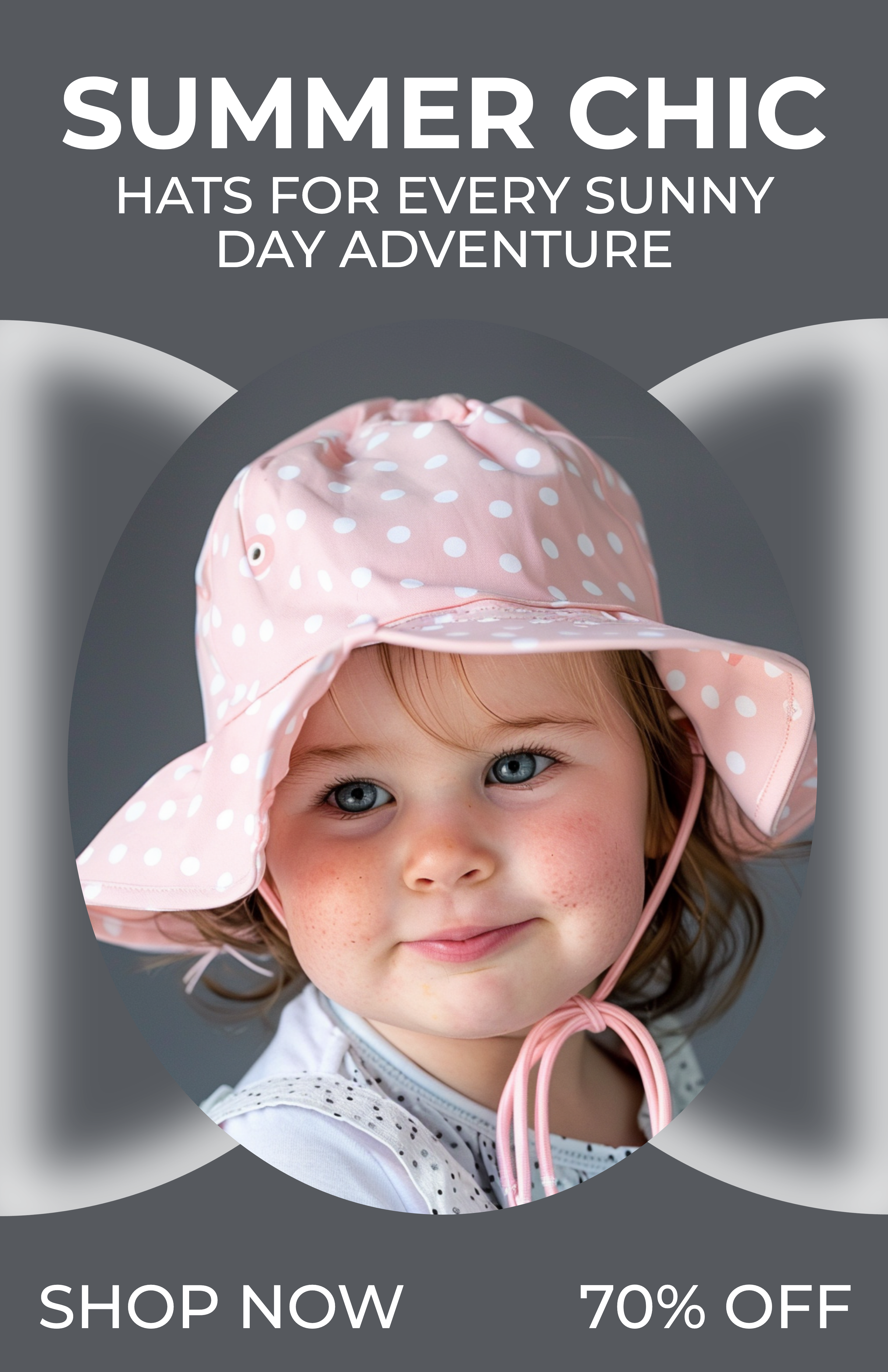 Template Chic Summer Hat Poster With Gray