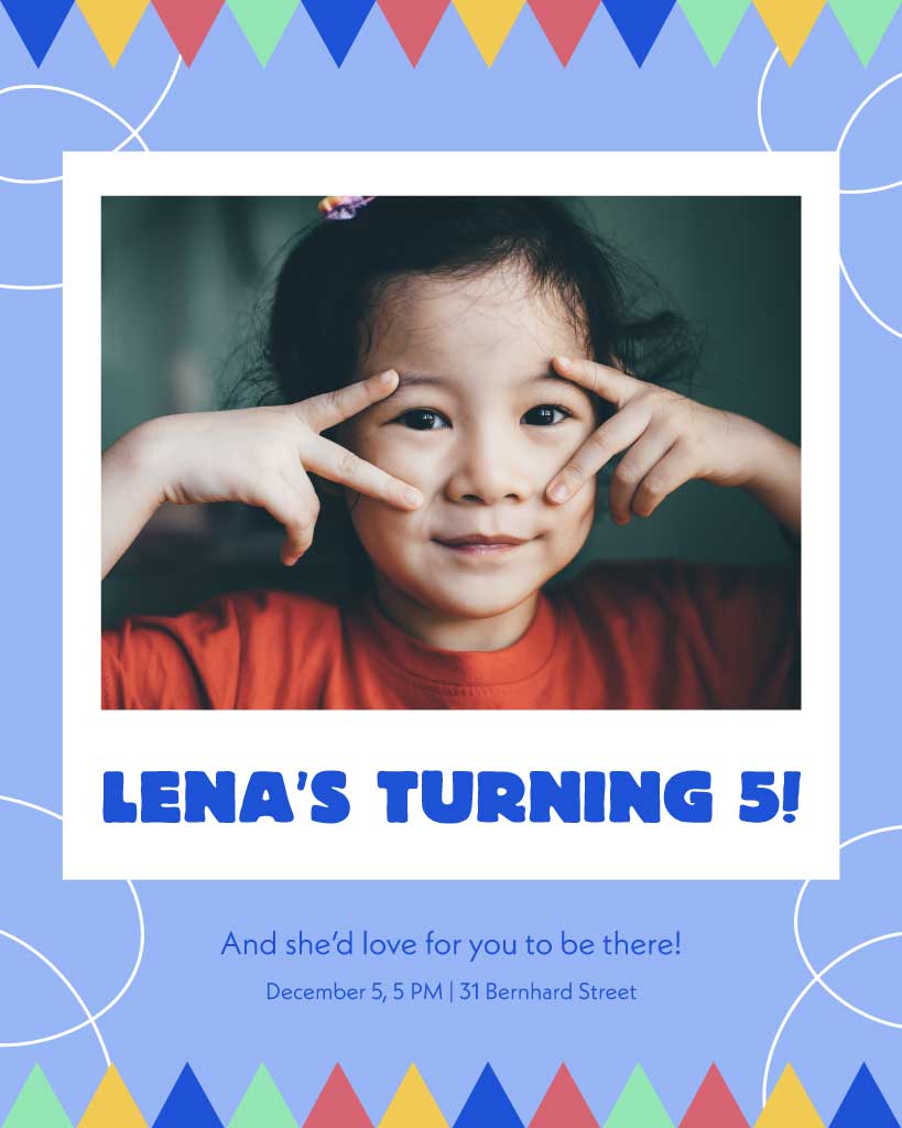 Cheerful Kids Birthday Invitation Post in Blue