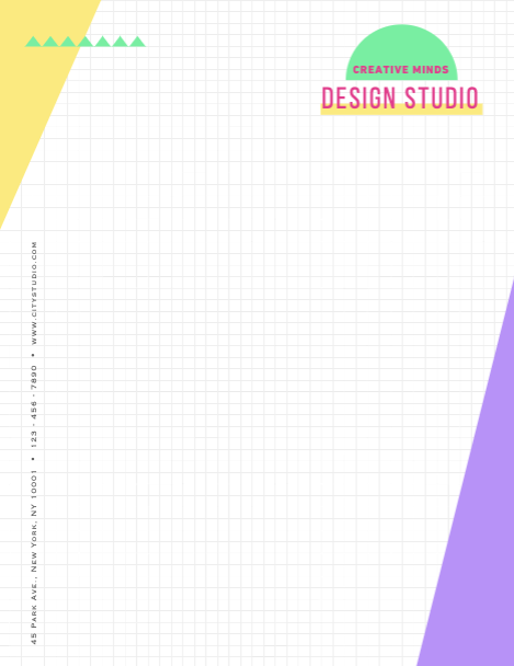 Chic Yellow and Purple Design Studio Poster