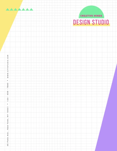 Template Chic Yellow and Purple Design Studio Poster