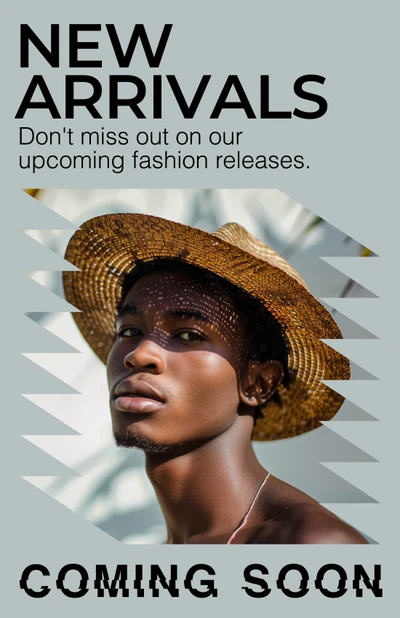 Template Trendy Fashion Arrivals Poster in Gray