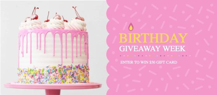 Template Pink Birthday Giveaway Week Poster Design