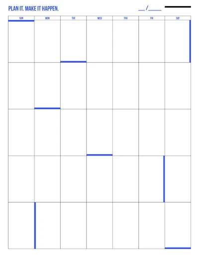Template Sleek Blue and Black Weekly Planner Post