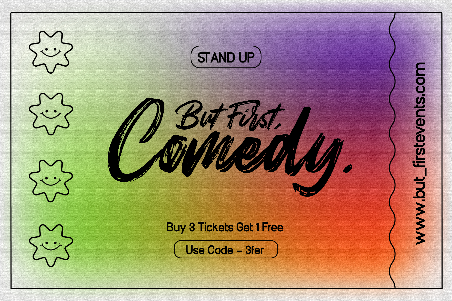 Colorful Laughs Stand-up Comedy Poster Design