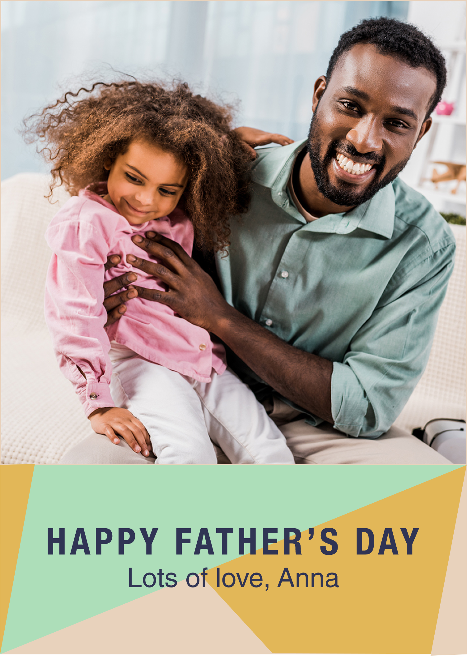 Heartwarming Happy Father's Day Post Teal Pink