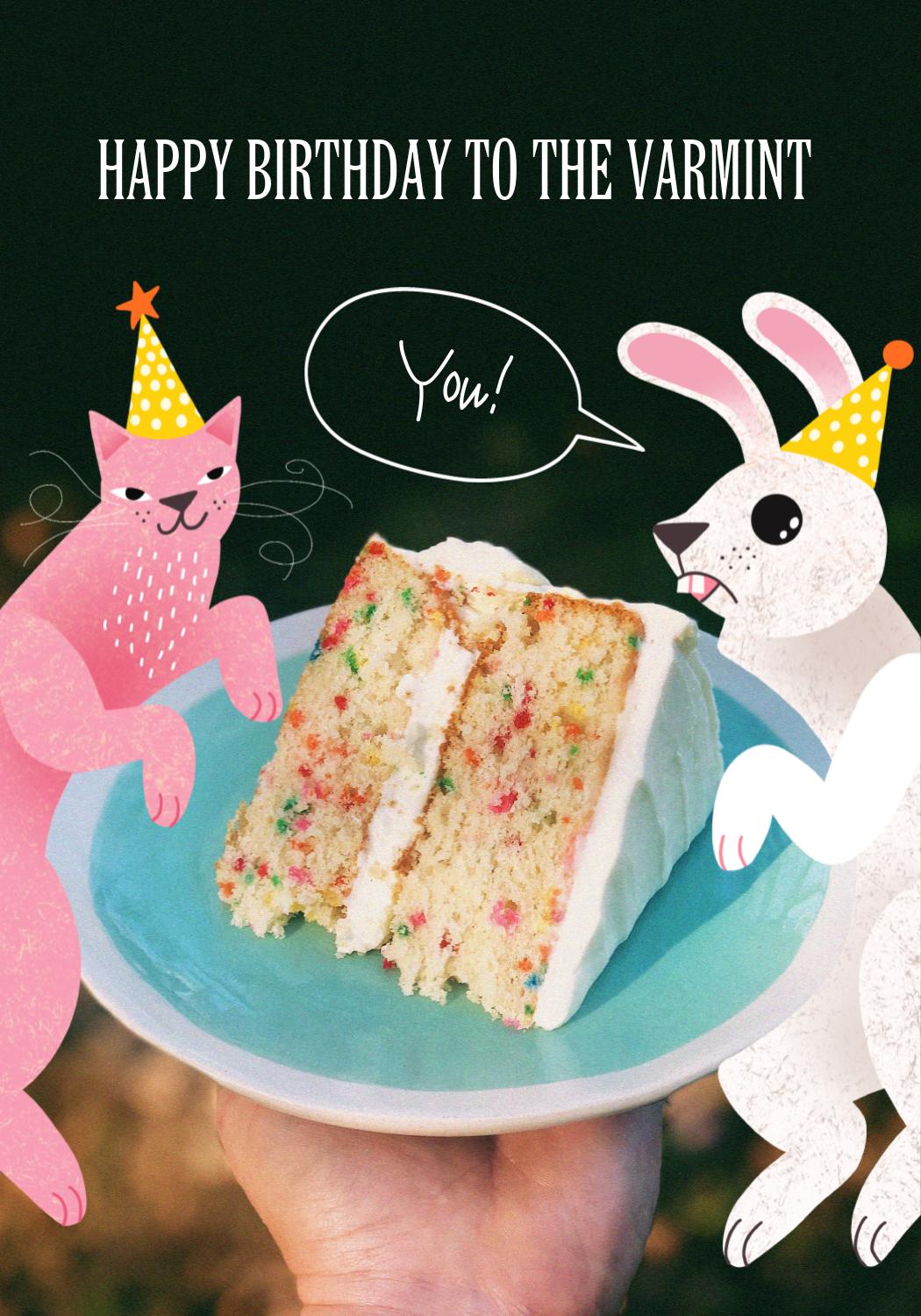 Whimsical Birthday Post with Pink and Teal Animals