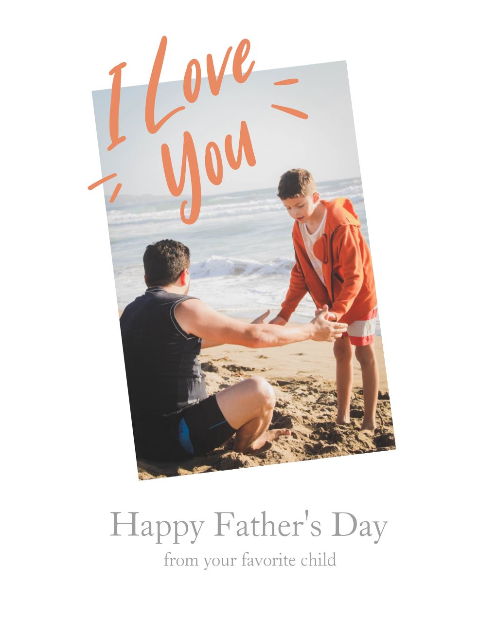 Warm Family Bond Father's Day Postcard Design