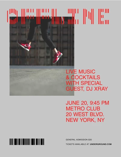 Template Electric Red Nightlife Event Poster