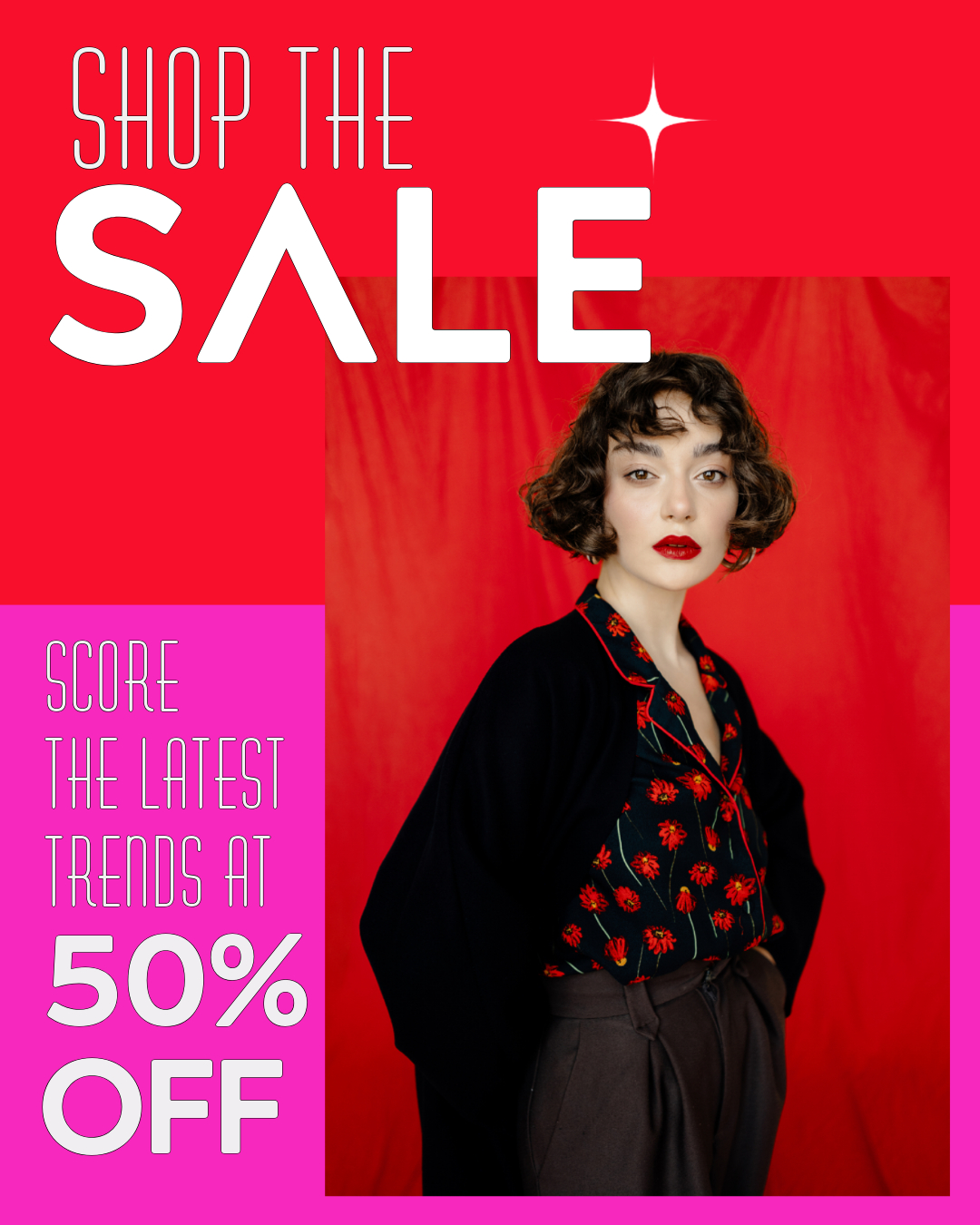 Vibrant Red Sale Ad with Bold Attitude