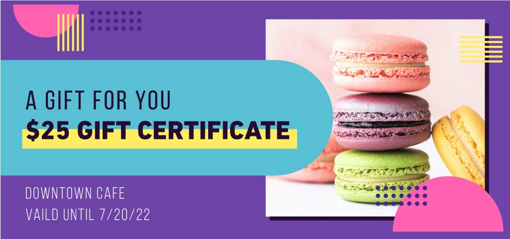 Colorful Macarons Gift Certificate Template