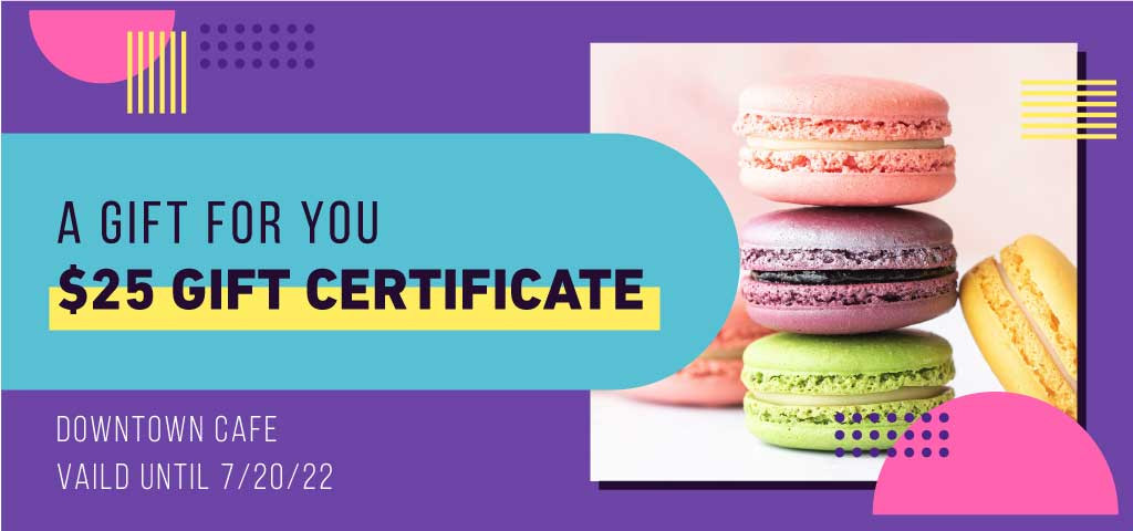 Template Colorful Macarons Gift Certificate Template