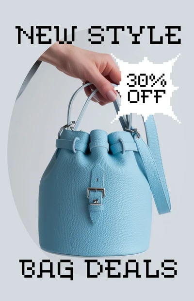 Template Trendy Blue Bag Deals Poster Design