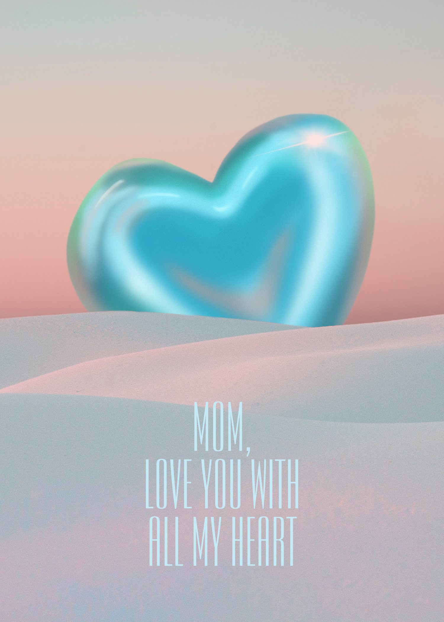 Template Blue Heart Mother's Day Poster Design