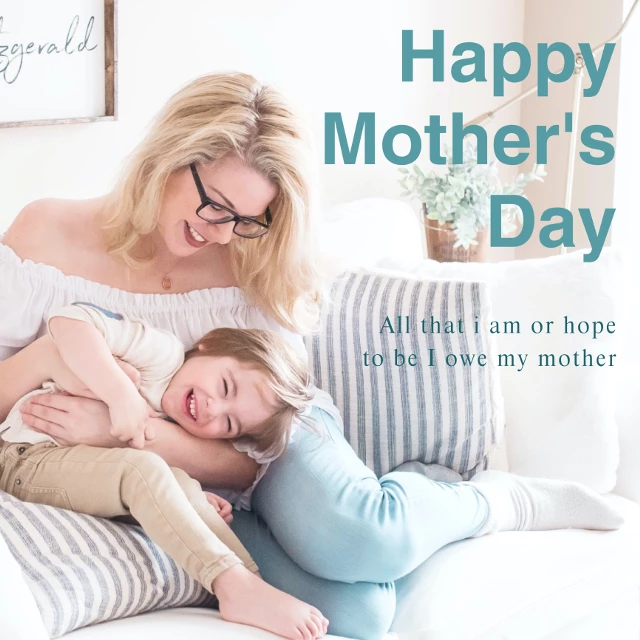 Warm Mother's Day Post with Soft Blue Accents