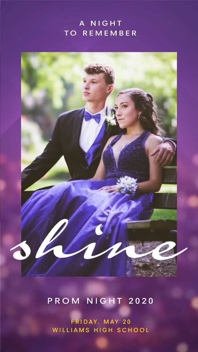 Elegant Purple Prom Night Poster Design