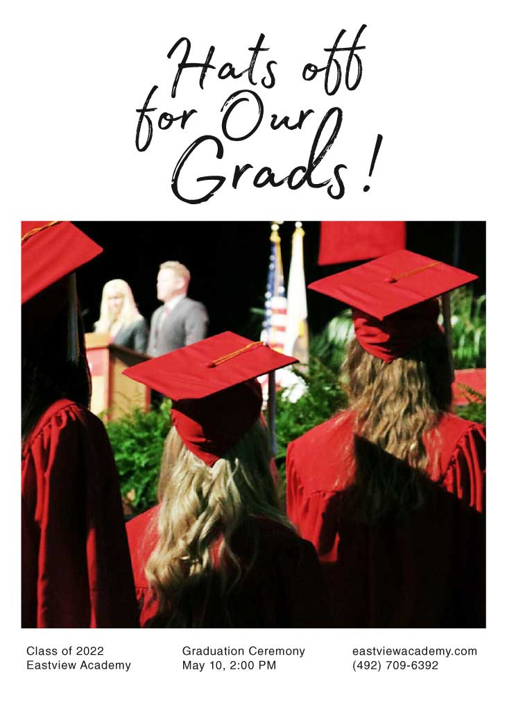 Elegant Red Graduation Ceremony Poster Design