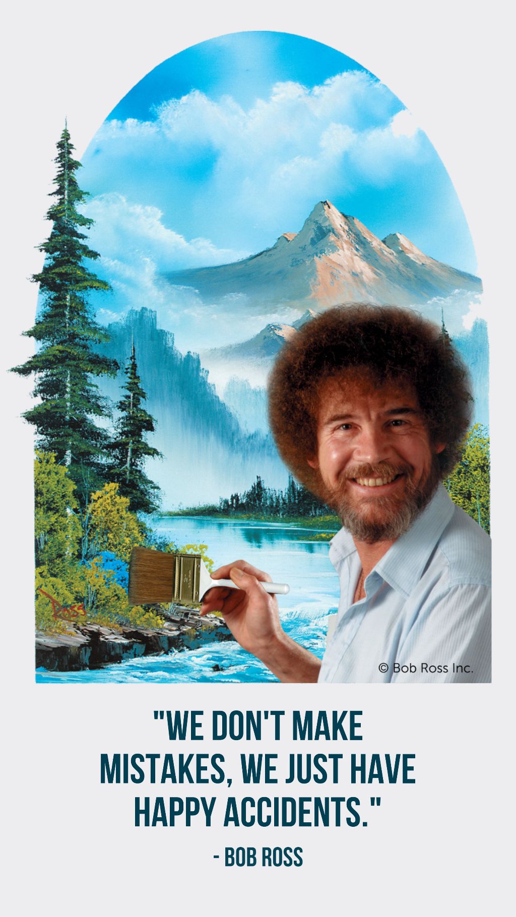 Serene Blue Artistic Bob Ross Poster