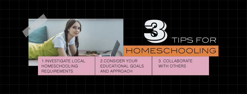 Template Engaging Black Peach Homeschooling Tips Poster