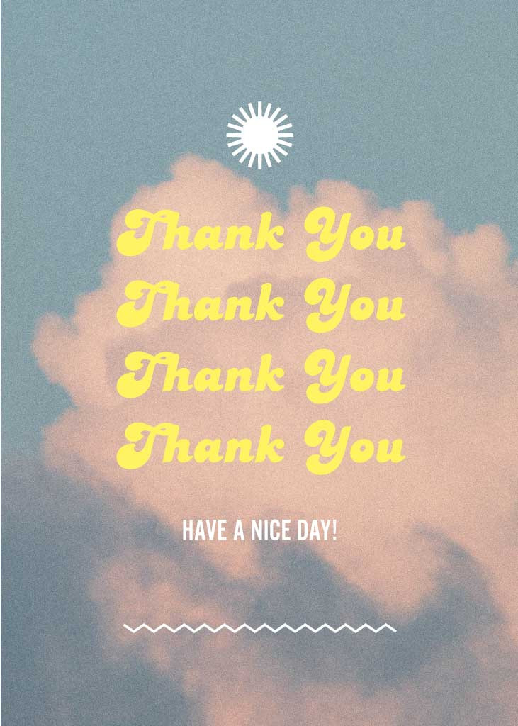Template Sunny Yellow Gratitude Postcard Design Template