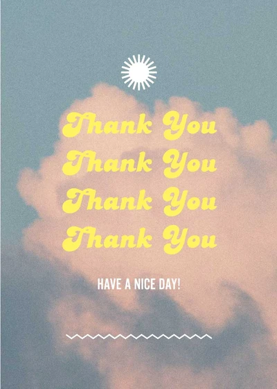 Template Sunny Yellow Gratitude Postcard Design Template