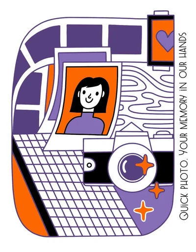 Vibrant Purple Photo Moments Poster Design