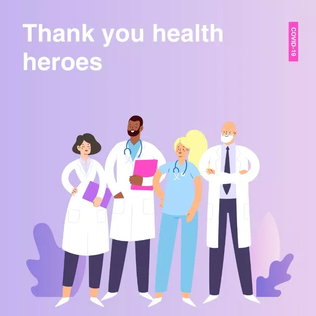 Template Lavender Gratitude to Medical Staff Post